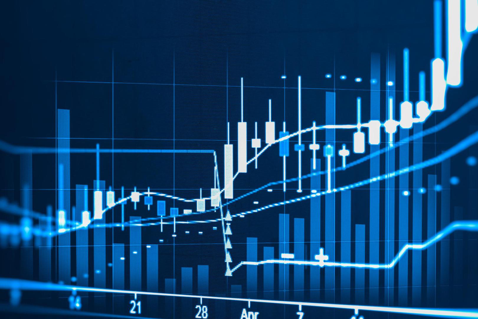 Index graph stock market financial data analysis japanese candlesticks trading