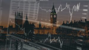 London with graphs in front of it