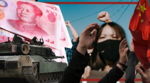 Are tanks really protecting banks in China from customers?