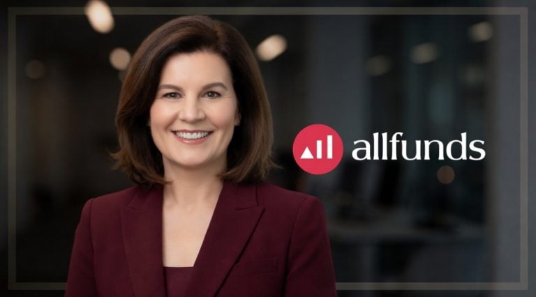 This image shows AllFunds CEO Annabel Spring.