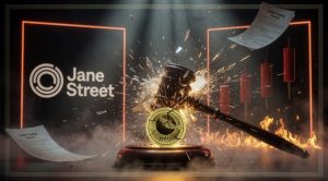 This image shows Jane Street logo and a courtroom.