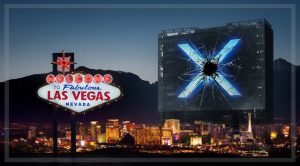 This image shows Ripple's XRP billboard in Las Vegas.
