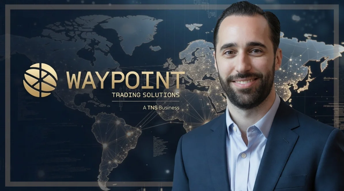 This image shows Tom Lazenga, President of Waypoint Trading Solutions.